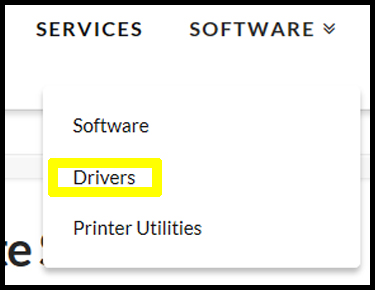 Driver menu item selected